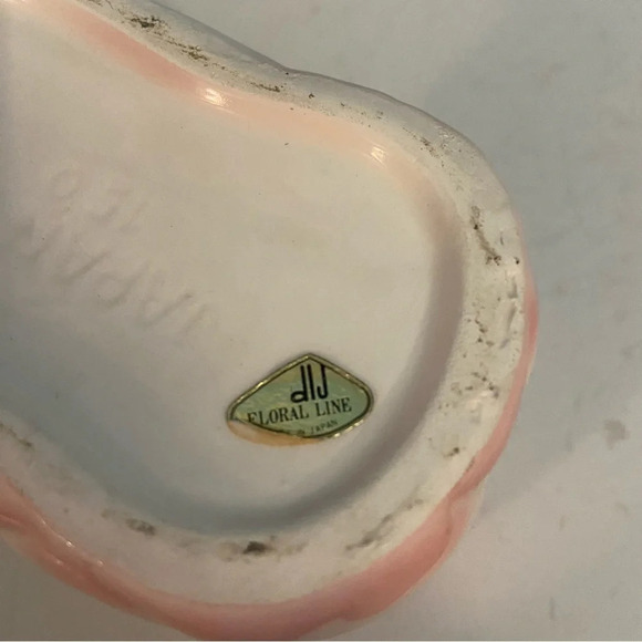 Vintage Japan floral line baby girls ‎ ceramic shoe planter - Picture 7 of 9